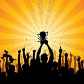 stock photo of group  - Cheering Crowd - JPG 