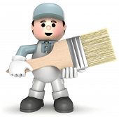 picture of construction worker  - Painter mascot - JPG 