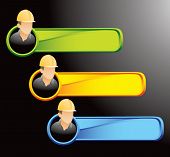 stock photo of construction worker  - construction worker on colored tabs - JPG 