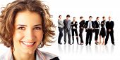 pic of business people  - Leader and her team young attractive business people - JPG 