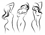 picture of fitness  - Three beautiful vector woman - JPG 