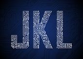 image of byte  - Set of Circuit board style letters - JPG 