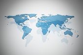 stock photo of geography  - Blue glass map of the world - JPG 