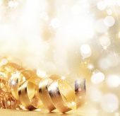 image of holidays  - Golden christmas ribbon - JPG 