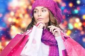 pic of merry  - picture of lovely woman with shopping bags - JPG 