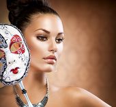 pic of holidays  - Beauty Model Girl with Carnival Mask - JPG 