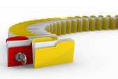 stock photo of latch  - computer folder with key - JPG 