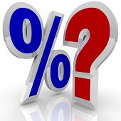 picture of interest  - A percentage symbol stands beside a question mark - JPG 