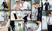 pic of strategy  - Collage of business partners working in office - JPG 