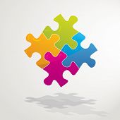 image of jigsaw  - Vector Illustration of a Jigsaw Puzzle - JPG 
