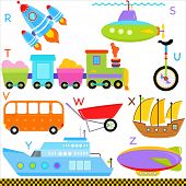 foto of transportation  - A set of cute vector A - JPG 