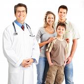 picture of medical doctors  - Smiling family medical doctor and young family - JPG 