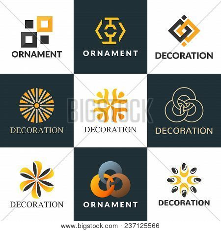 Download image of Luxury Logo Set. A Collection Of Logos For Interior. Decoration Logo. Interior Icon. Boutique Logo.