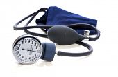 stock photo of pressure  - Blood Pressure devise with selective focus isolated over white background - JPG 