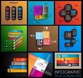 stock photo of globe  - Infographic design templates collection with paper tags - JPG 