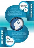 pic of globe  - Abstract blue vector background with two elements for texts and globe - JPG 