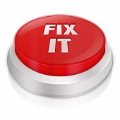 picture of fix  - 3d rendered illustration of the letter fix it  on a white background with reflection - JPG 