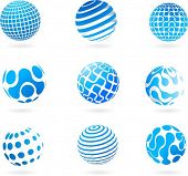 pic of globe  - A set of different 3d globes  - JPG 