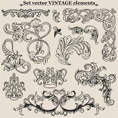 image of vintage  - Ornate set vintage elements - JPG 