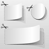 picture of objects  - Blank white advertising coupon cut from sheet of paper - JPG 