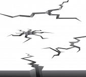 picture of gap  - collection of cracks isolated on white - JPG 