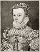 image of france  - Old engraved portrait of Elizabeth of Austria - JPG 