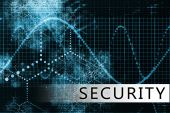 picture of security  - Security in a Blue Data Background Illustration - JPG 
