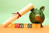 picture of finance  - A concept related to saving early in a childs life for their future education - JPG 