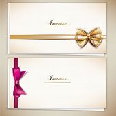 picture of holidays  - Collection of gift cards and invitations with ribbons - JPG 