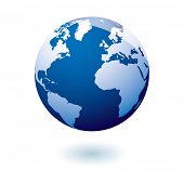 pic of france  - Simple blue earth icon in the modern gel style - JPG 