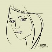 foto of art  - art sketching vector beautiful girl face symbols - JPG 