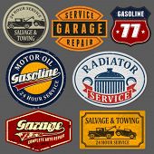 stock photo of industrial  - Vintage automotive labels and signs set - JPG 