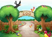 pic of animals  - Illustration of a zoo scene - JPG 