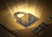image of locking  - Credit card and lock shaped contact point  - JPG 