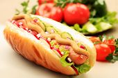 stock photo of food  - Close up of hot dog - JPG 