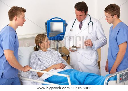 Picture or Photo of American medical team by patient