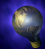 stock photo of incorporate  - A lightbulb which incorporates a texturized globe around the bulb - JPG 