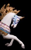 image of horse  - Colorful carousel horse isolated on black background - JPG 