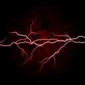 foto of discharge  - electrical white red lightning over dark background - JPG 