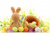 image of objects  - Easter decoration with rabbit and eggs - JPG 