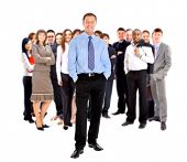 picture of team  - business man and his team isolated over a white background - JPG 