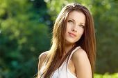 picture of nature  - Portrait of an young beautiful sexy woman on the nature - JPG 