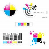 stock photo of pre  - illustration of Creative CMYK design collection over white - JPG 