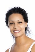 pic of beauty  - Close up portrait of beautiful dark skinned woman isolated on white - JPG 