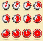 image of minute  - Red vector timers  - JPG 