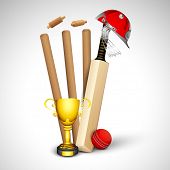 stock photo of sports  - Cricket sports concept with wicket stumps - JPG 