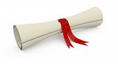 stock photo of credence  - 3d render of scroll with a wax seal on a white background - JPG 