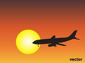 stock photo of transportation  - Vector concept or conceptual black plane - JPG 
