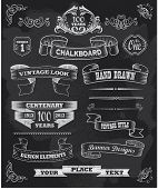 stock photo of illustration  - Hand drawn blackboard banner vector illustration with texture added - JPG 