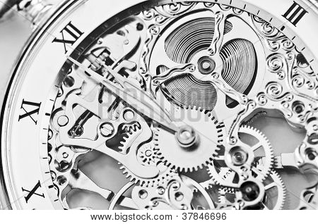 Picture or Photo of Black and white close view of watch mechanism
** Note: Shallow depth of field